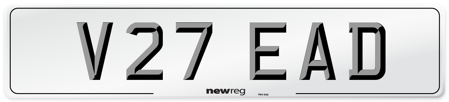 V27 EAD Number Plate from New Reg